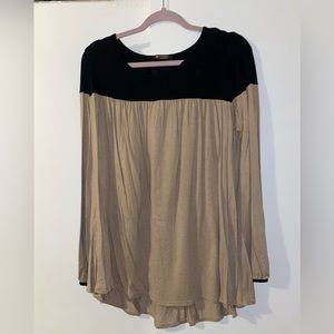 Bombom brown and black blouse 2XL